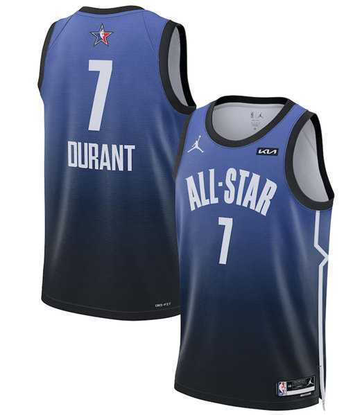 Mens 2023 All-Star #7 Kevin Durant Blue Game Swingman Stitched Basketball Jersey Dzhi->2023 all star->NBA Jersey